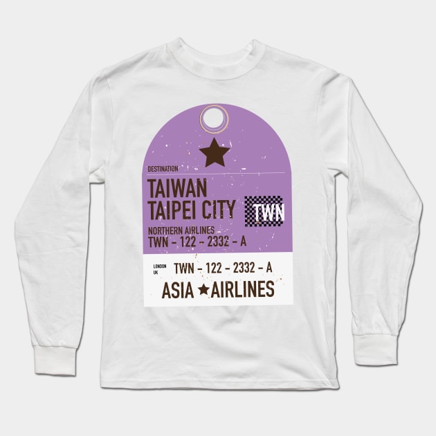 Taiwan Taipei City travel ticket Long Sleeve T-Shirt by nickemporium1